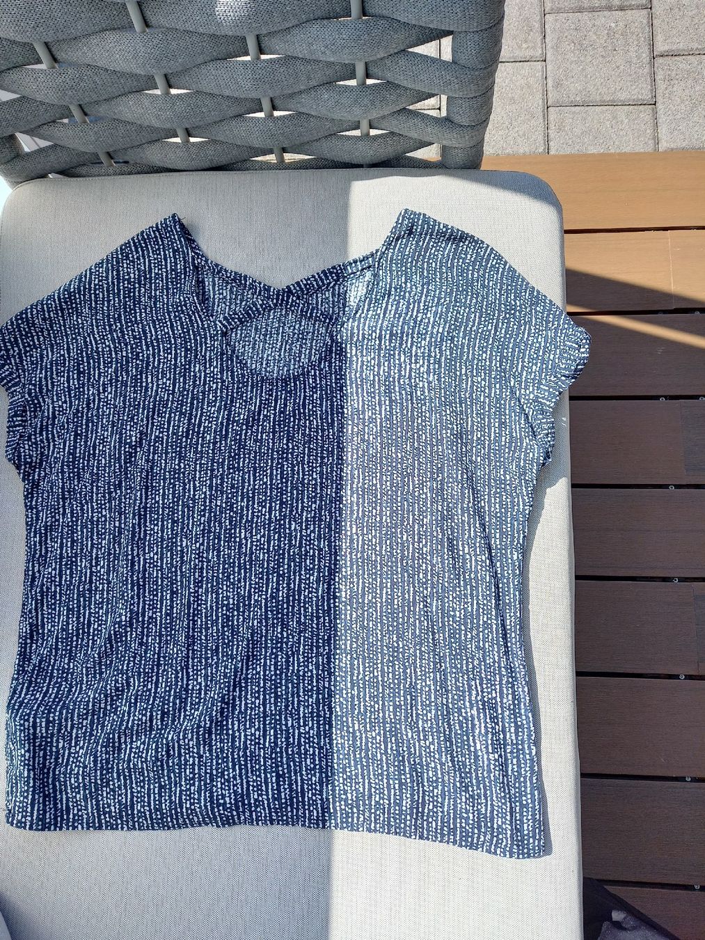 Tom Tailor Blusen: Damen Oberteil Tom Tailor Grösse 38 blau gemustert  – Gebraucht aus Ruschein von dom_nbr2 1