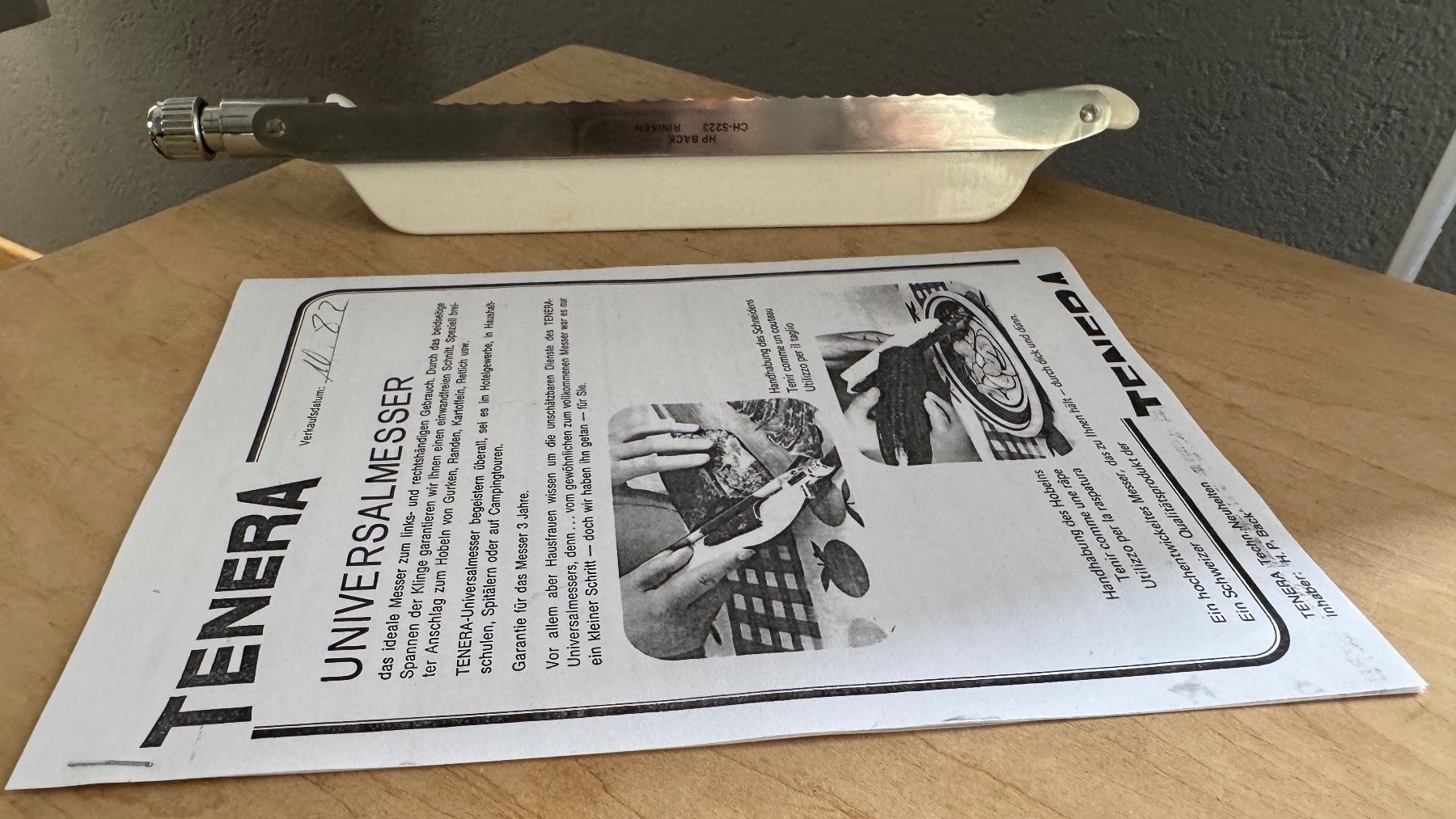 Küchenmesser: 80er Jahre Messer Universalmesser HP BACK - TENERA – Gebraucht aus Rothrist von Luckywinner 1