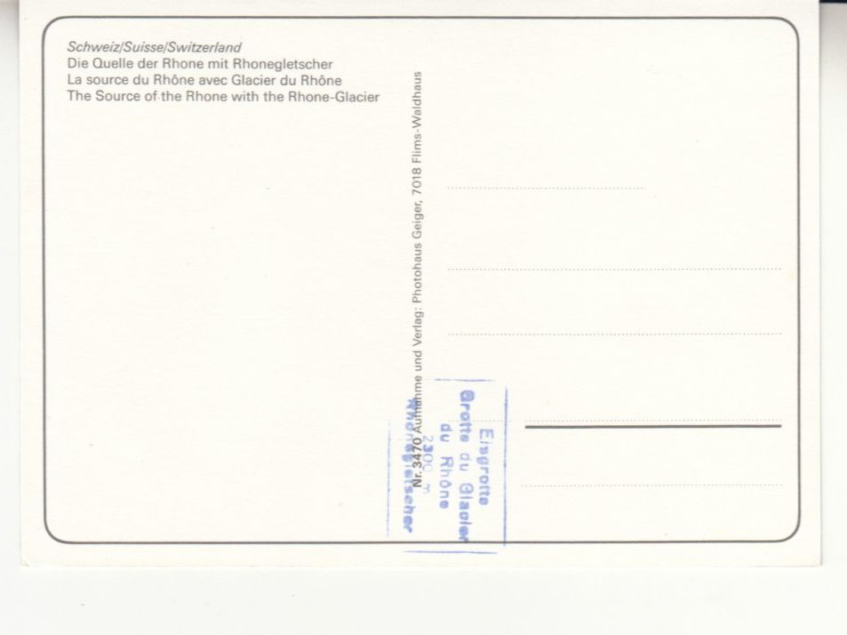 Cartoline postali: Rhonegletscher Rhonequelle ca. 1980 – Usato da Bürglen TG venduto da StampGraf 1