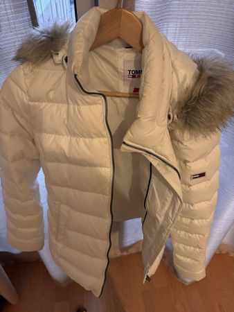 Tommy Jeans Puffer Jacket White with Hood Size L