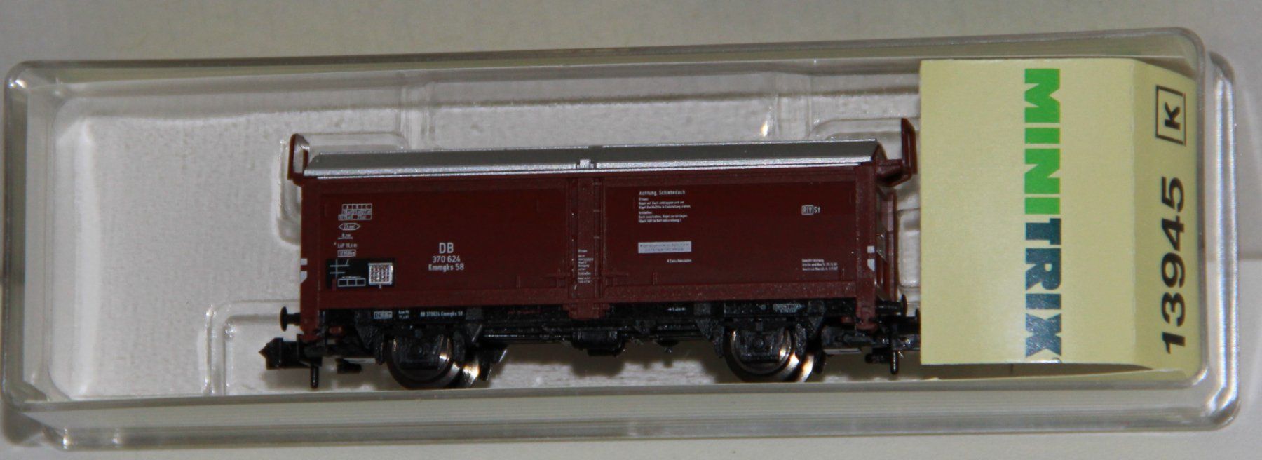 Trix Modellini di ferrovie: Minitrix 13945 - Spur N - Hubschiebedachwagen DB – Nuovo (secondo la descrizione) da Giebenach venduto da eurosportler