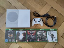 Xbox One S 500 GB mit Controller und 5 Spielen