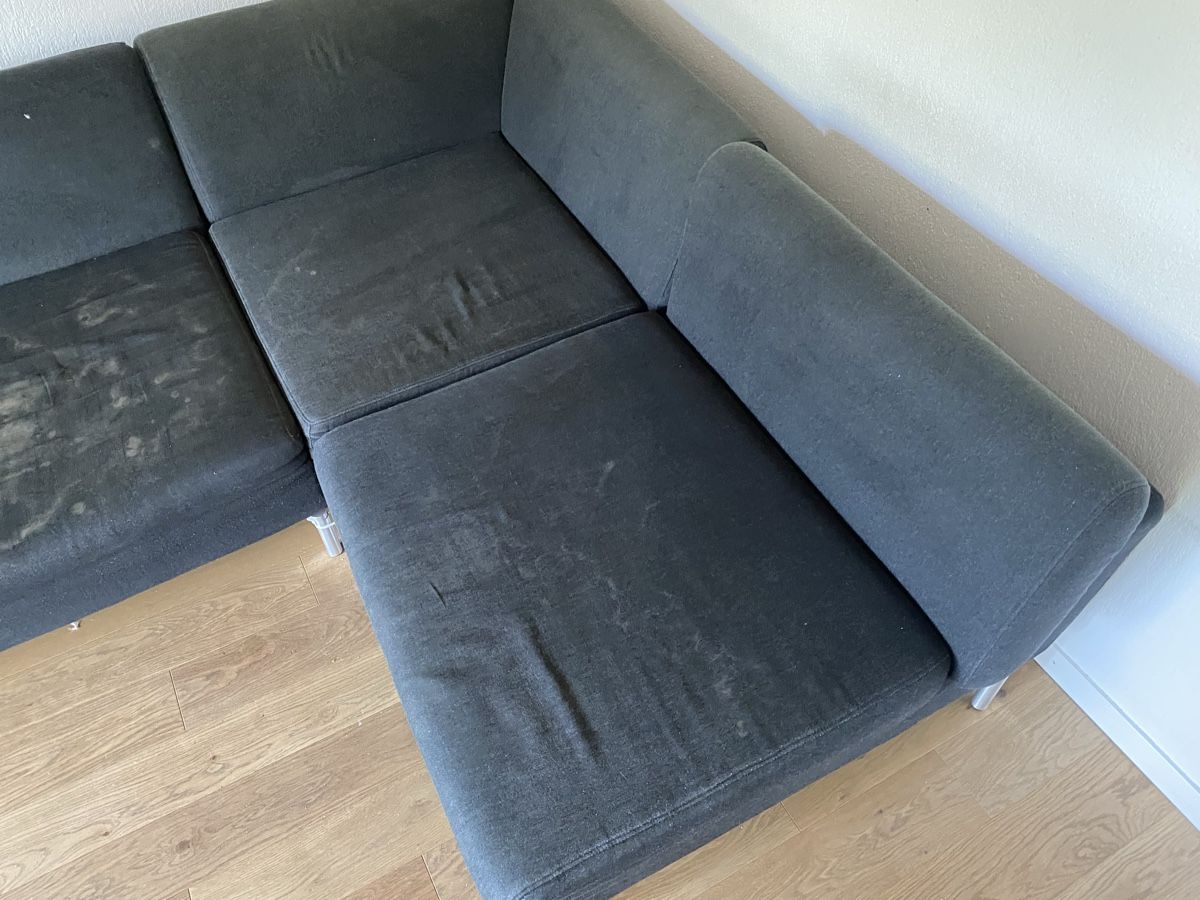 Sofas: Ecksofa grau Stoffgebraucht mit Flecken – D'occasion à Eglisau par neto01 1