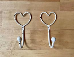 zwei Garderobenhaken Shabby Chic Herz