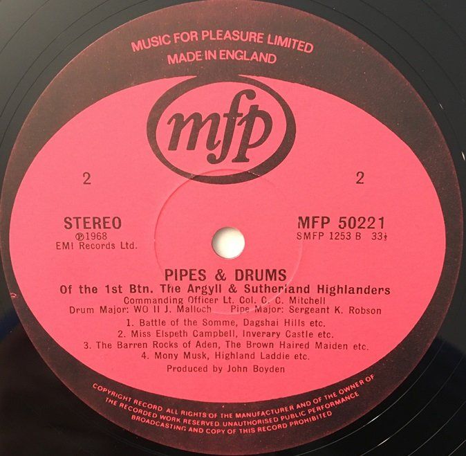 Dischi in vinile: The Argyll & Sutherland Highlanders - Pipes & Drums (LP) – Usato da Grüningen venduto da azulvinyl 3