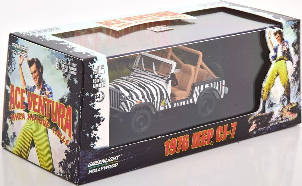 Voiture Miniature Jeep CJ-7 1976 Ace Ventura - Échelle 1:18 Greenlight 19115 - Neuf