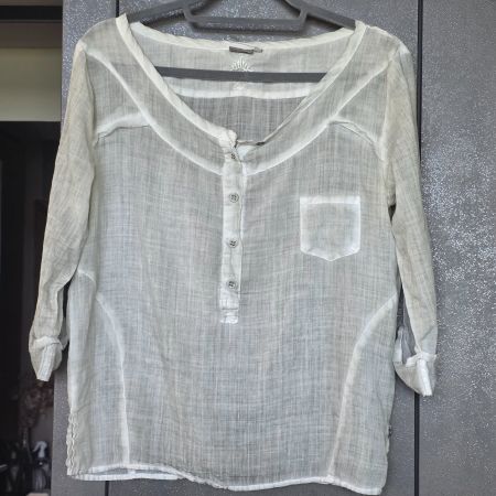 🐸 NILE BLUSE S 100% RAMIE LUFTIG LEICHT IN LEINENOPTIK