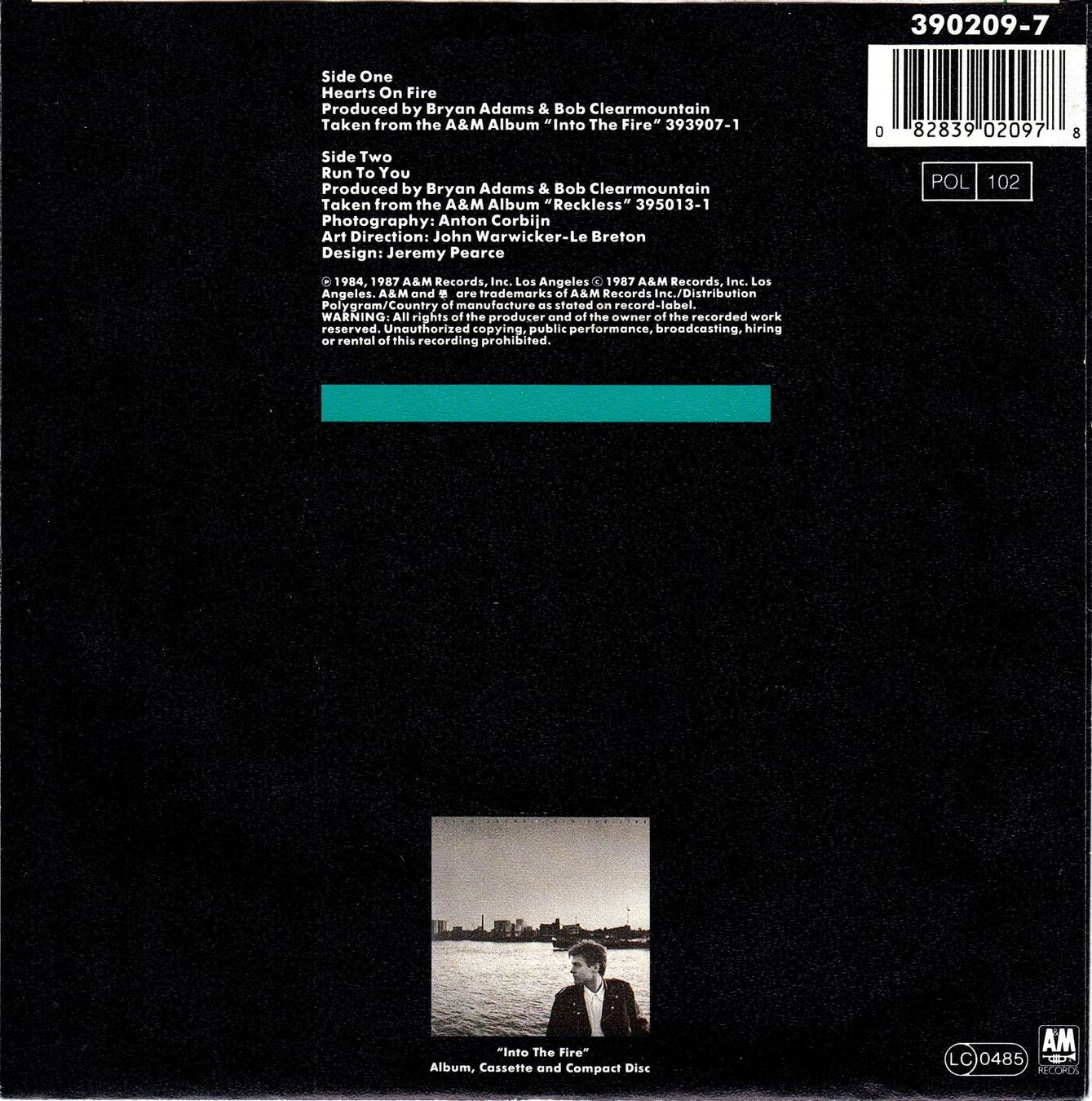 Schallplatten: Bryan Adams Vinyl Single von 1987 – Gebraucht aus Volketswil von Abcrecords 1