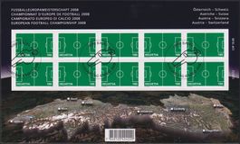 2008, Nr.1264B (Fussball) Zierbogen mit Ersttags-Stempel.