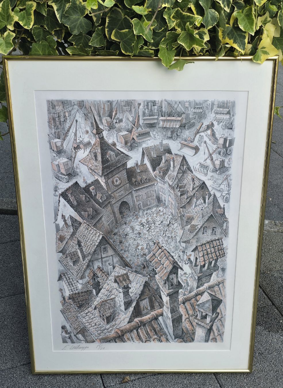 Poster & Bilder: Bild 15/20 von E. Leutenegger, Stadtmotiv, gerahmt – Gebraucht aus Walkringen von Vanuca