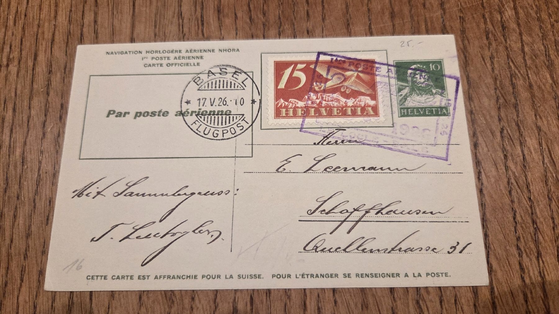 Tutti i francobolli: 1926 Flug und Ansichtskarte Le Locle – Usato da Arni AG venduto da Moth68