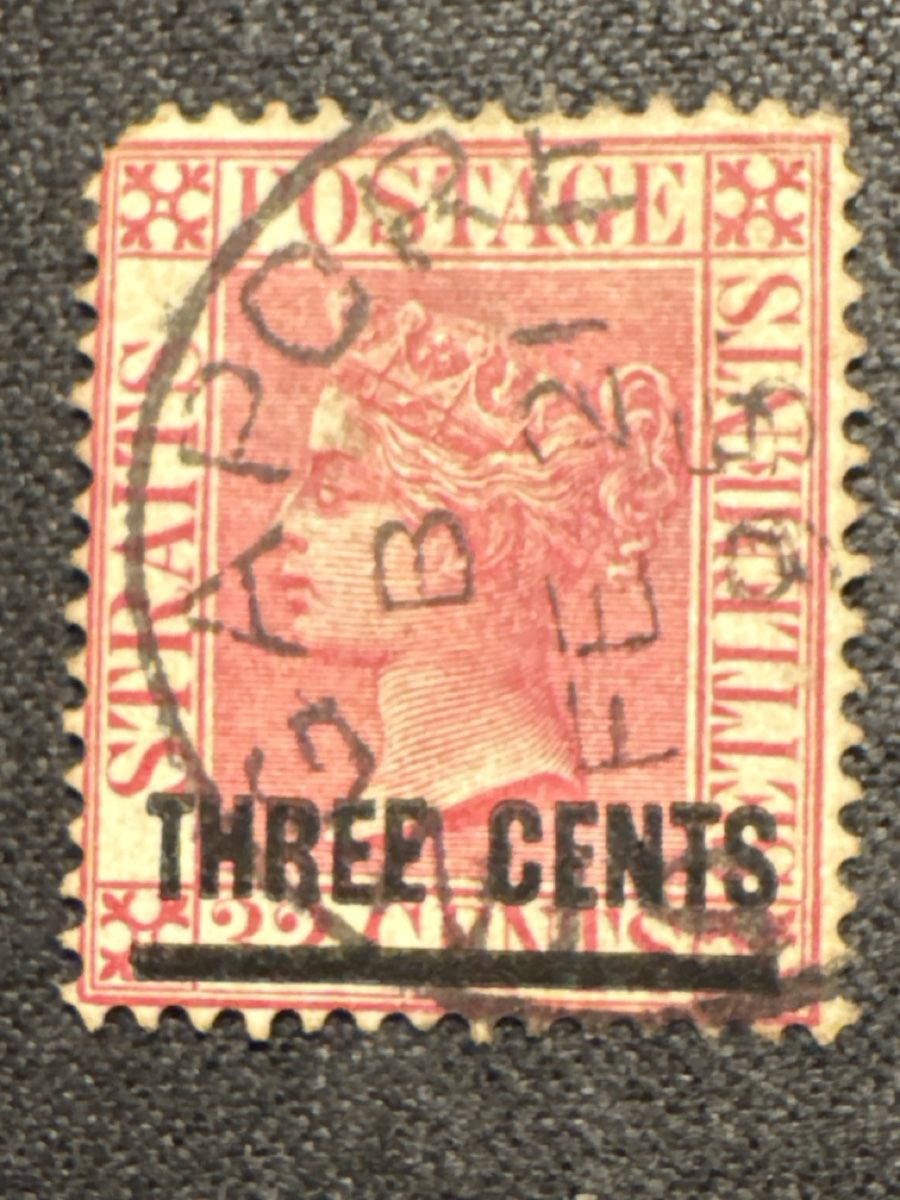 Alle Briefmarken: Timbre Straits Settlements 3 Cents oblitéré état usagé – Gebraucht aus Carouge GE von irma016