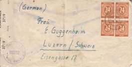 Zensurbrief Britische Zone - St. Gallen 1946