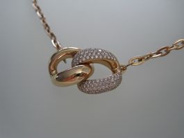 Collier Messika "Link" Grand modèle - Or rose et diamants.