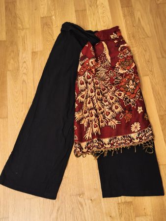 Wickelhose Damen Baumwolle schwarz Muster Thailand neu