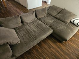 Designer Sofa grau alcantara