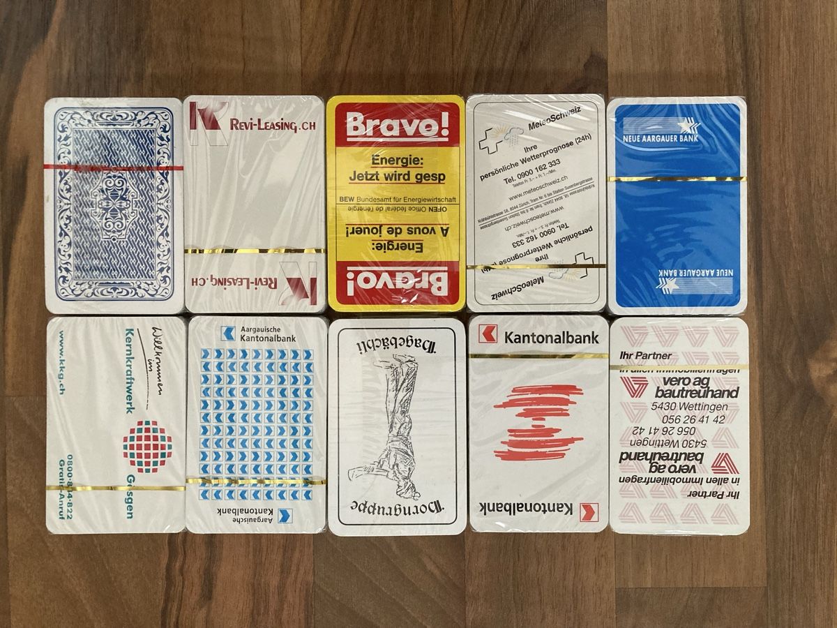 Giochi: 10 Päckli Jasskarten NEU – Nuovo e nell'imballaggio originale da Full-Reuenthal venduto da Firu