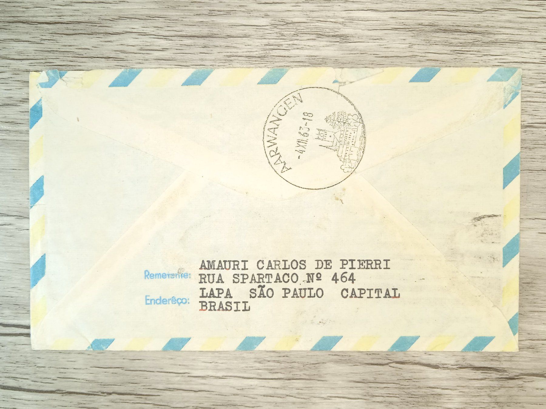 Tutti i francobolli: TR65 Enveloppe + Timbre Brasil 1963 – Usato da Cousset venduto da Patrick_Collections 1