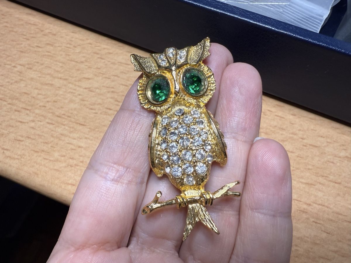 Spille & Fermagli: Vintage Brosche Eule Strass – Usato da Lamone venduto da LaCantinaMagica 5
