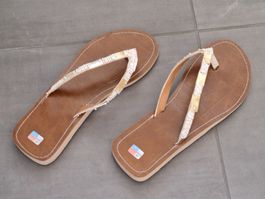 Damen Flip-Flops mit Perlmutt- und Perlendetails Gr. 37