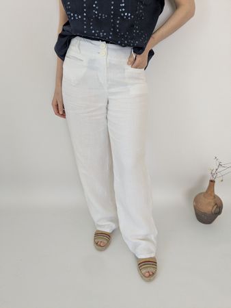 ZUCCHERO Leinenhose, weiss. Sommer-Look. Grösse 36