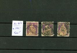 Helvetia mit Schwert, 3 Blätter Nr 107, 3 Stück (C184)