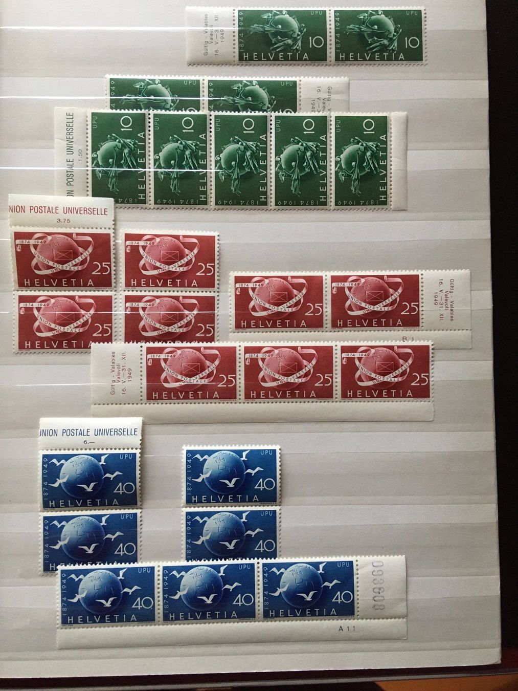 Tutti i francobolli: Schweiz 1949 postfrisch – Usato da Nesslau venduto da andi_hon