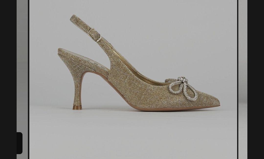 Damenschuhe: BARCA glitter oro con fiocco, tg 36 NUOVE – Neu und originalverpackt aus Biasca von Old_6blh 7