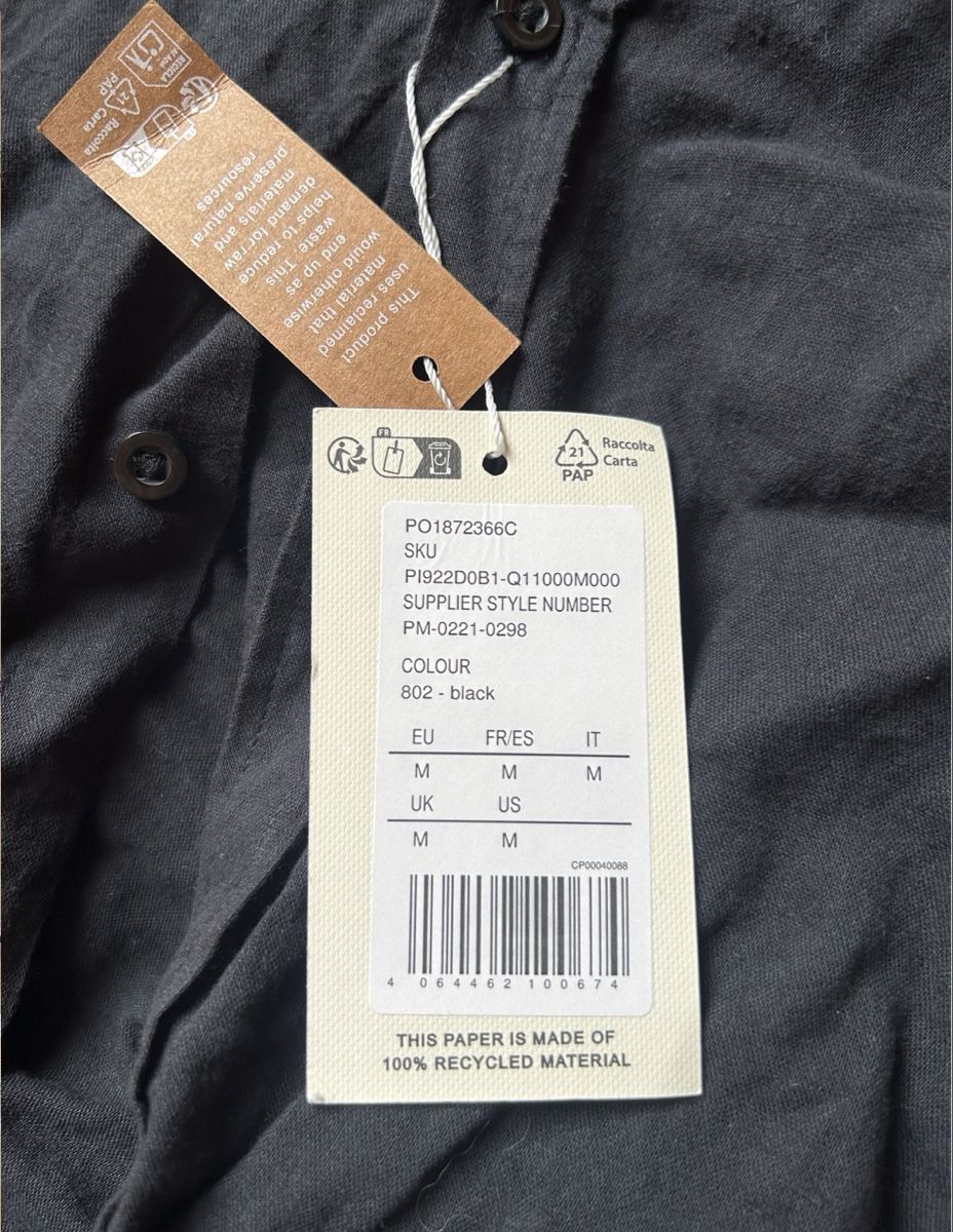 Camicie: Schwarzes Langarmhemd – Nuovo e nell'imballaggio originale da Künten venduto da noa_7kwz 2