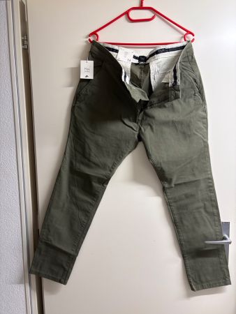 C&A Herren Chino Hose Slim Fit Khaki Grösse 38 neu