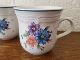 2 tasses vintage grès JMP modèle "Provincial Bouquet"