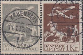 Dänemark 180-181 pflügender Landmann Flugpostausgabe 1929