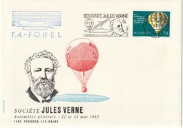 Ballonflug 1982, So-Umschlag Jules Verne mit US J. Piccard