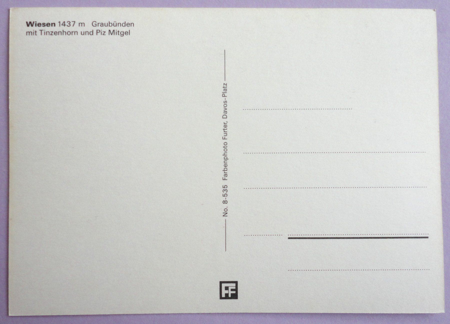 Cartoline postali: Wiesen 1437 m, GR – Usato da Fétigny venduto da Billy2miny 1