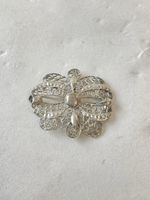 Ancienne broche en filigrane, argenté 