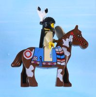 LEGO Minifigur Indian 4 - Female Horse with Blue Blanket