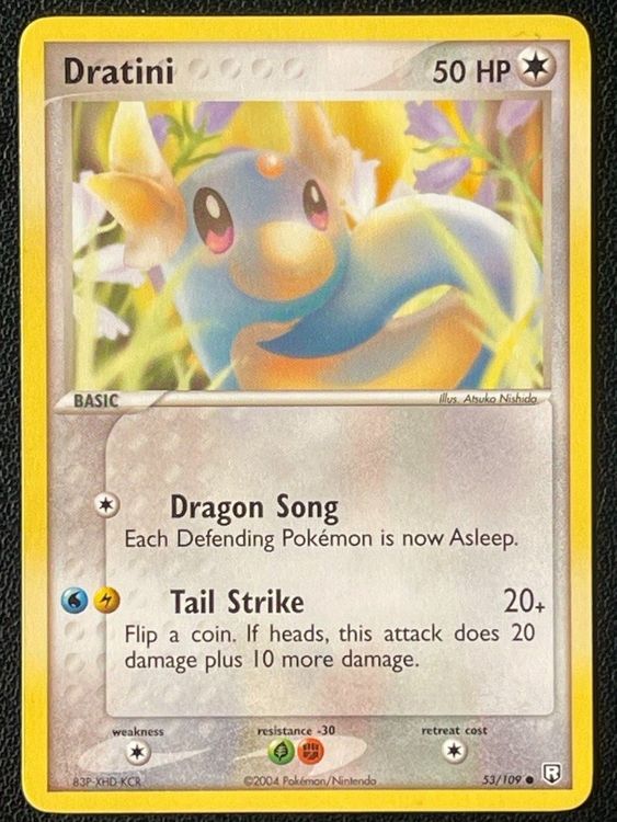 Pokemon TCG Card - Dratini #53 (Team Rocket Set) - 1st Edition Common, Basic Colorless Card, 40 HP