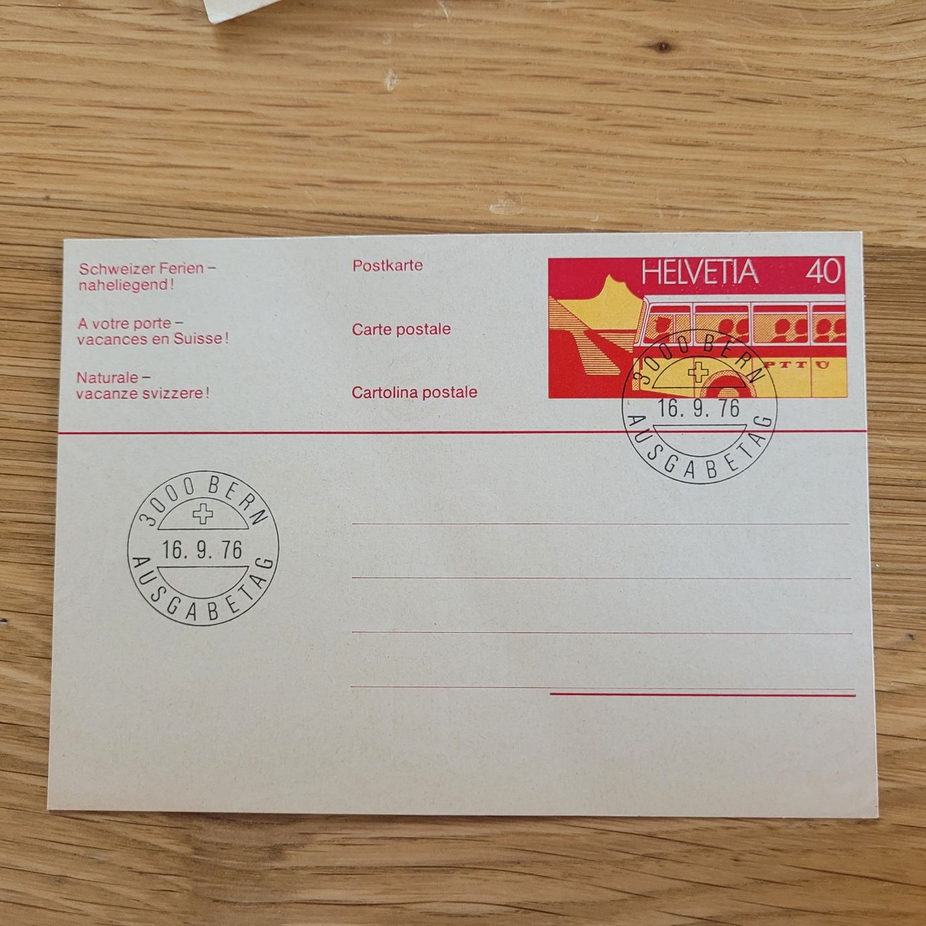 Cartoline postali: GS Bern 1976 – Usato da Biel/Bienne venduto da Destockweb