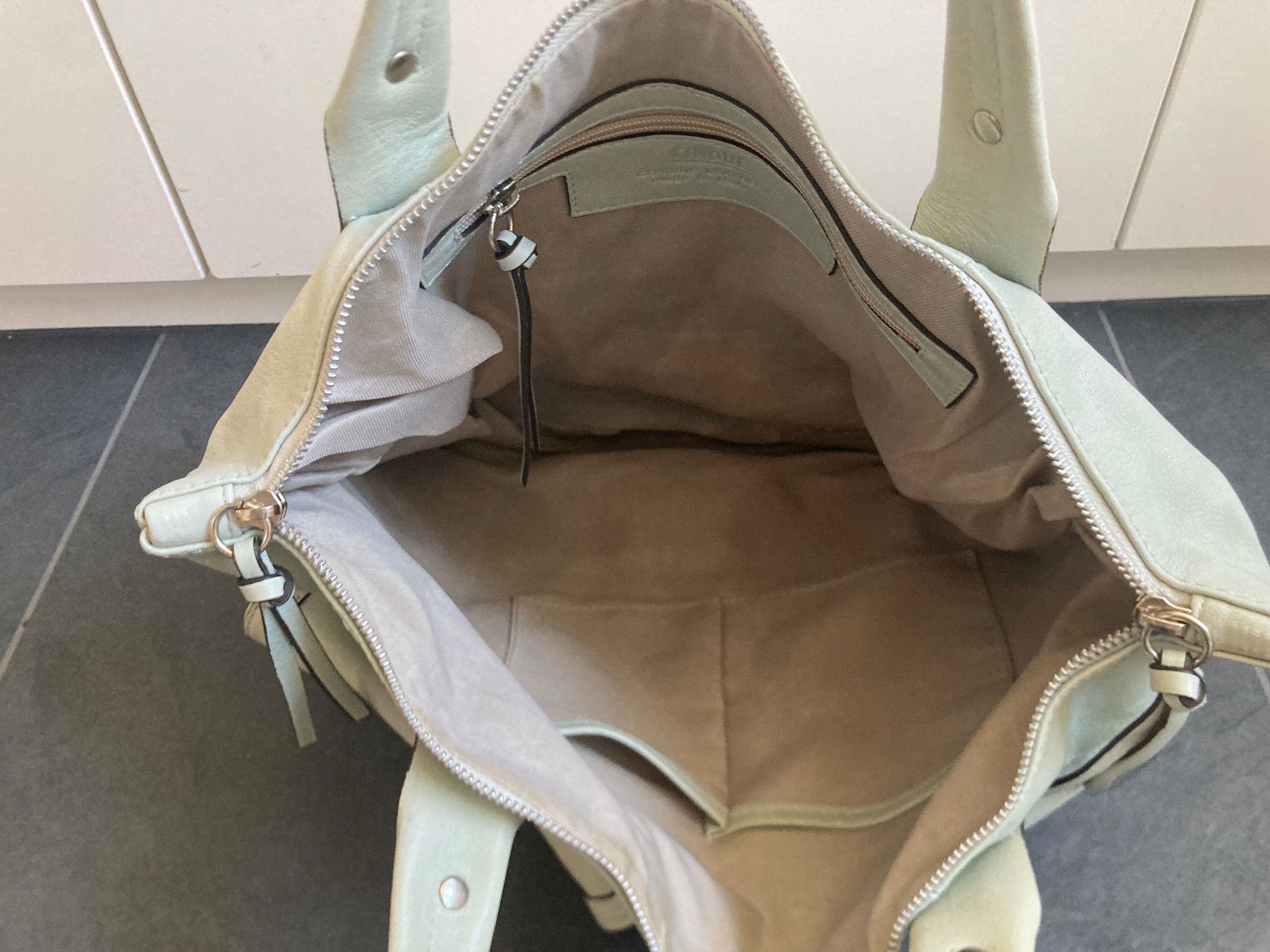 Cinque Borse da donna: Cinque Ledertasche (helles mint) – Usato da Bern venduto da Croquant 2