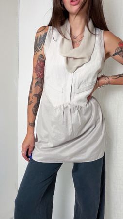 Brunello Cucinelli Vest Silk Linen beige