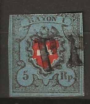 Tutti i francobolli: CH015II - Rayon 15II obl. – Usato da Trélex venduto da Phil_Albert