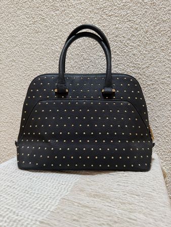 Stylish Black Handbag with Gold Studs