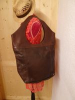 Echt Leder Tasche dunkelbraun von PIECES - Mo24.5