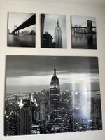 New York Wandbilder Set, 4-teilig, Schwarz/Weiss Look