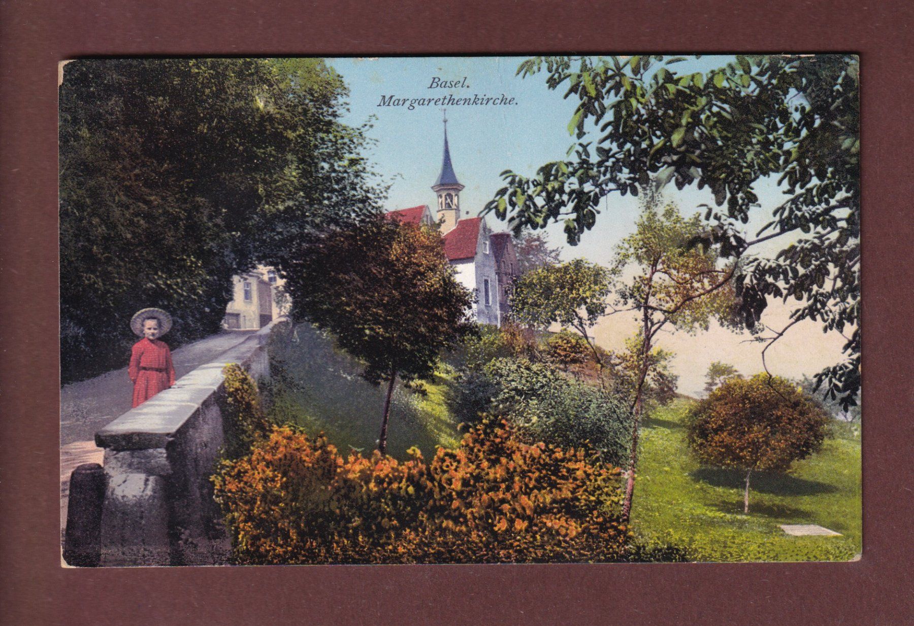 Cartoline postali: BASEL - Margarethenkirche - 1915 – Usato da Pully venduto da nicecards-shop