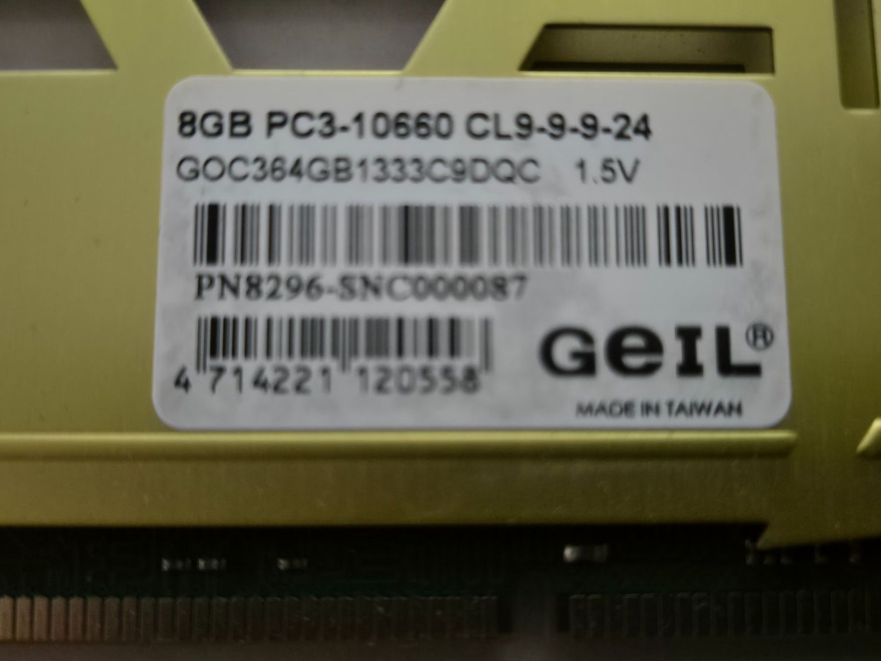 Memory / RAM: 2x 8GB PC3-10660 CL9-9-9-24 – Gebraucht aus Roggwil BE von GLDANI 2