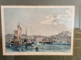 Originale Radierung Isola Bella Lago Maggiore, gerahmt.