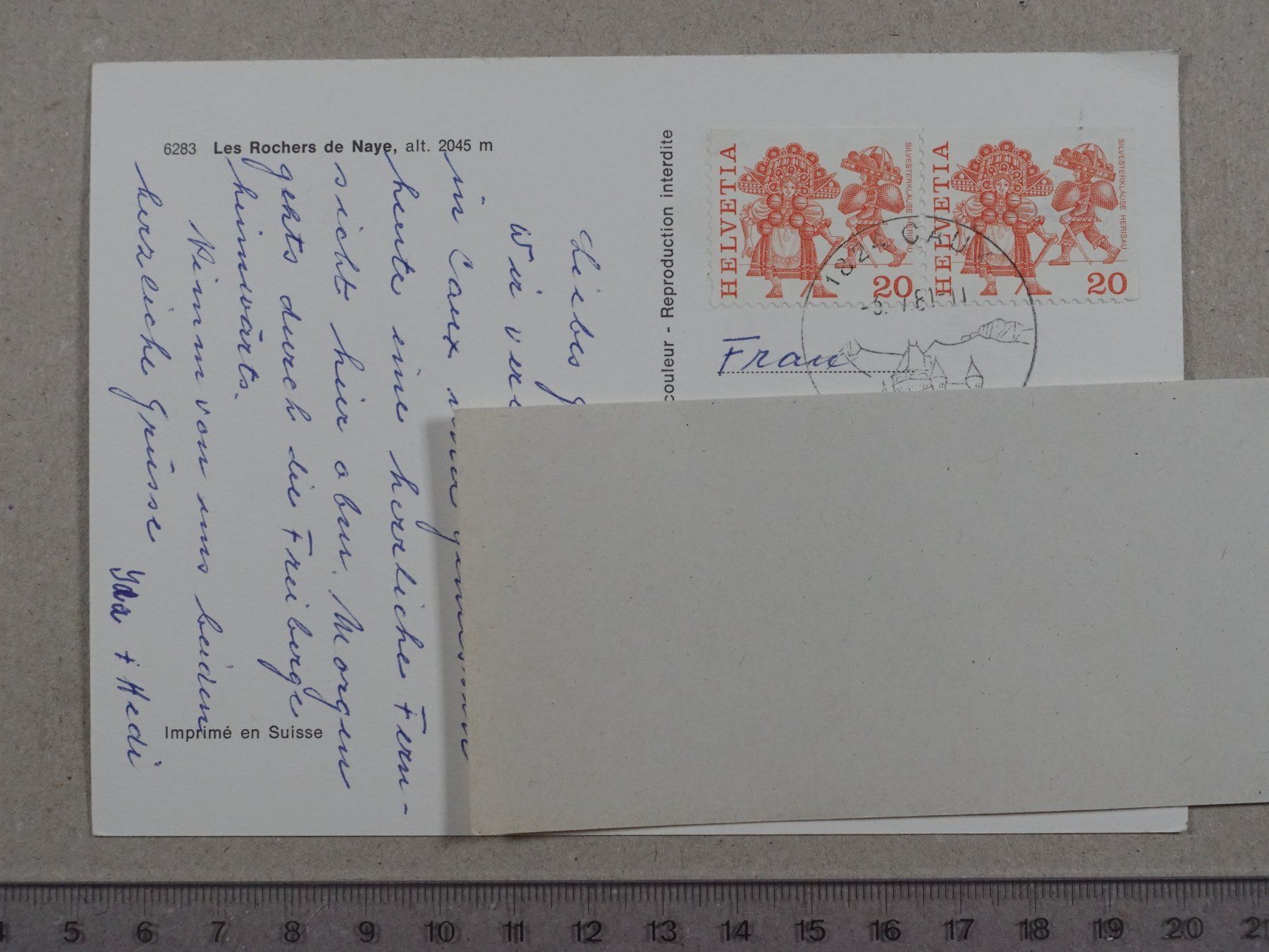 Cartoline postali: Les Rochers de Naye, 1981 – Usato da Lenzburg venduto da fh1 1