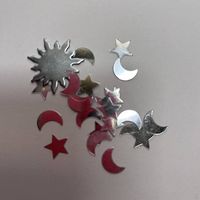 Stern & Mond Streu-Deko (Rot-Silber)