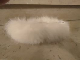 Weisses Echtfell Pelzstirnband 55-56cm